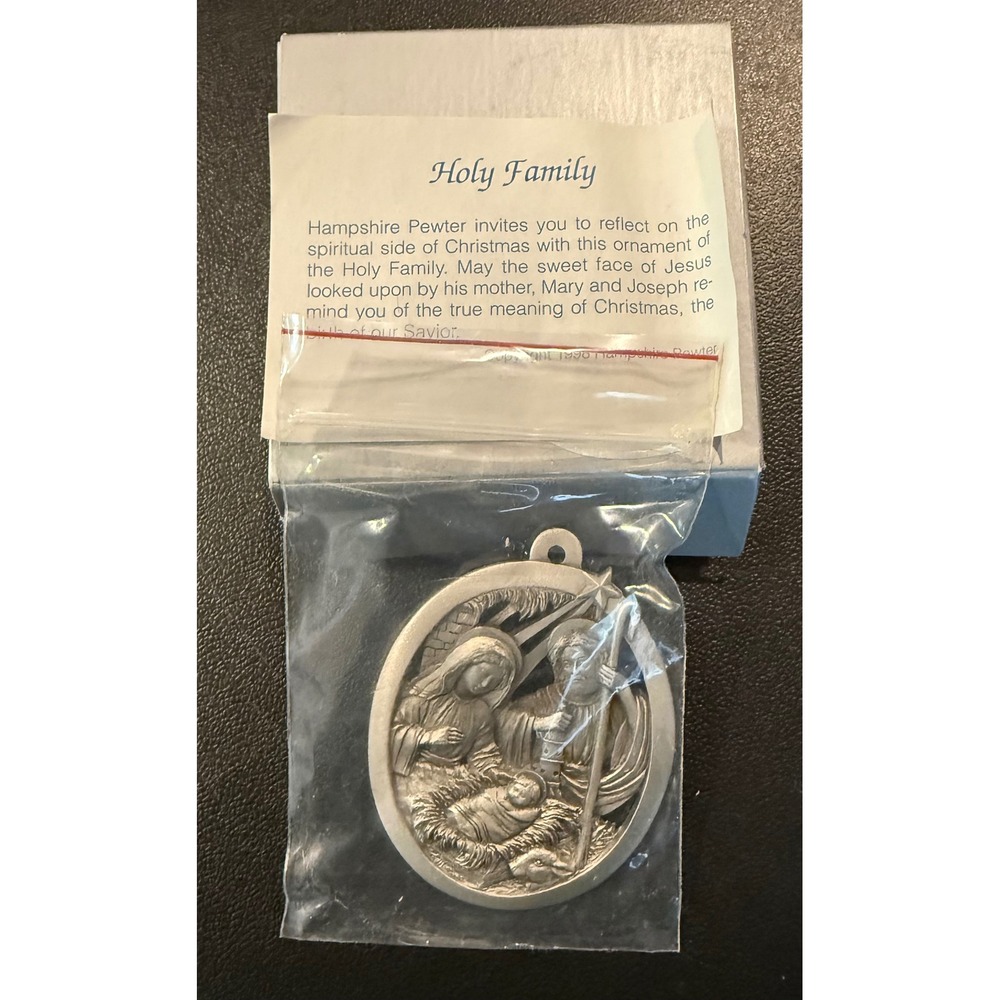 Hampshire Pewter Christmas Ornament Silver‎ Holy Family Nativity Vintage 1998